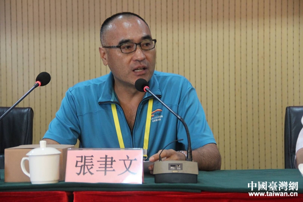 臺灣中華兩岸社區交流促進會理事長張聿文致辭。 臺灣中華兩岸社區交流促進會理事長張聿文致辭。