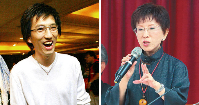 網(wǎng)友覺得歌手林志炫跟國民黨主席洪秀柱長的超像。(圖片來源:臺灣《聯(lián)合報》) 網(wǎng)友覺得歌手林志炫跟國民黨主席洪秀柱長的超像。(圖片來源:臺灣《聯(lián)合報》)