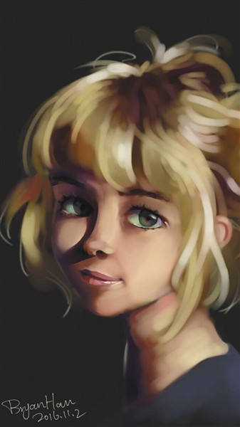 韓百川喜歡畫畫,這是他剛完成的作品。