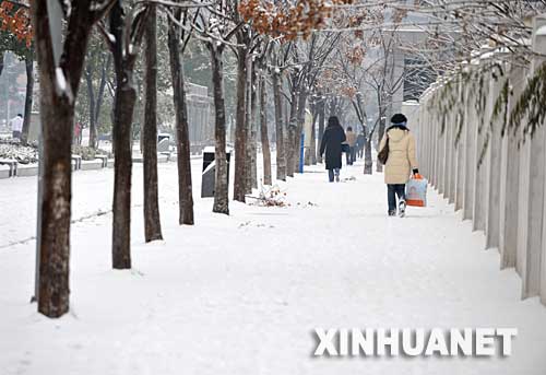 1月29日，市民在雪中步行上班。 12月28日晚，南昌市普降大雪，這是入冬以來最大的一場雪。據(jù)悉，1月中旬以來，南昌市持續(xù)了10多天雨雪、低溫天氣，創(chuàng)50年之最。